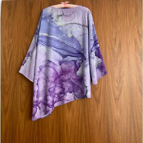 Just Fashion Now Purple Bamboo Asymmetrical Tunic, XL - Picture 5 of 9